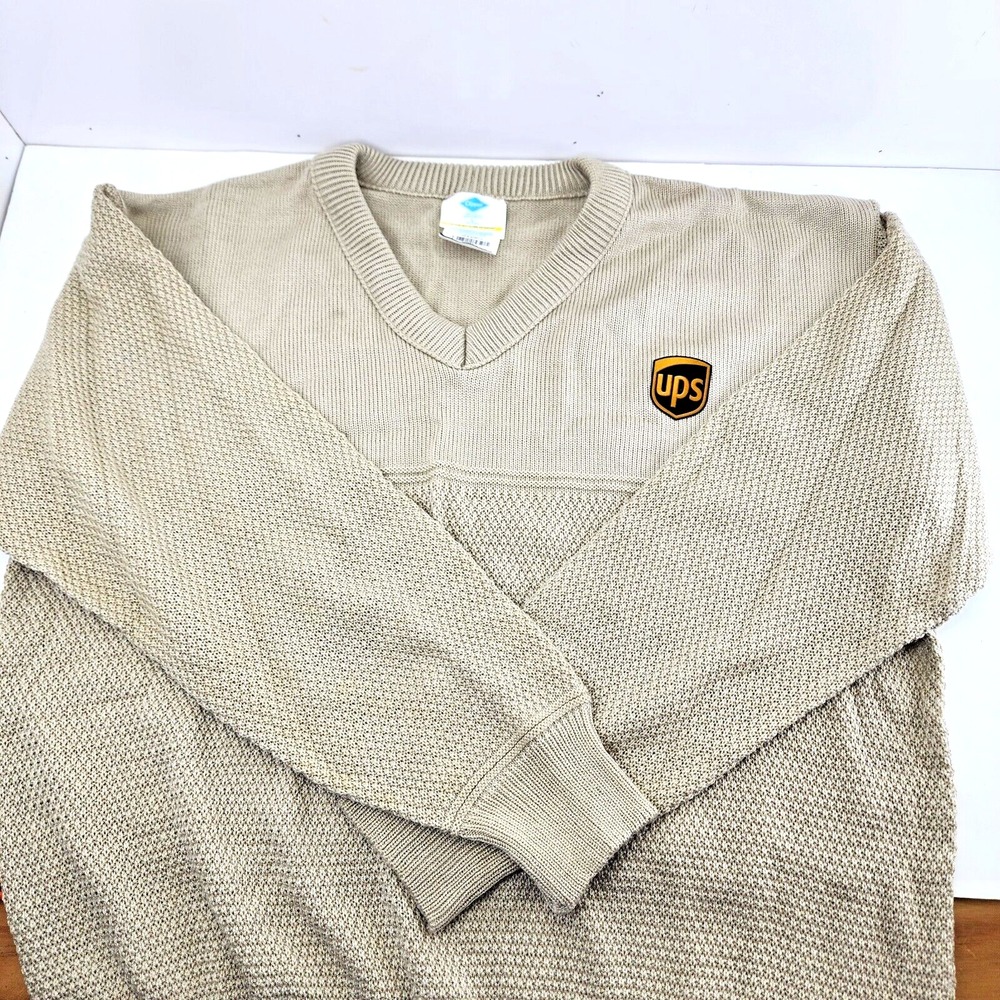 UPS SWEATER Beige With Sleeves SIZE L (Large)